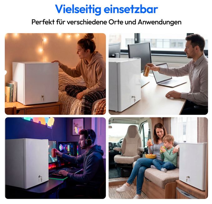 42 l / 37 l Tischkühlschrank EEK: E 80 kWh Jahr  MD370001 (Weiß) 