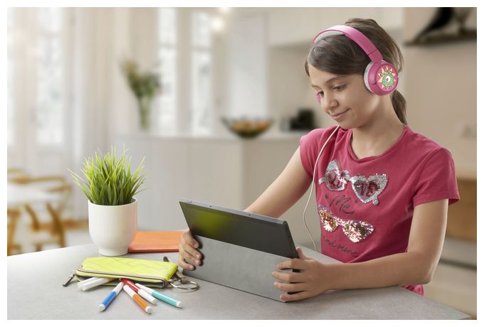 Ohraufliegender Kopfhörer Kabelgebunden USB Typ-C  Play Patch Kids (Pink) 