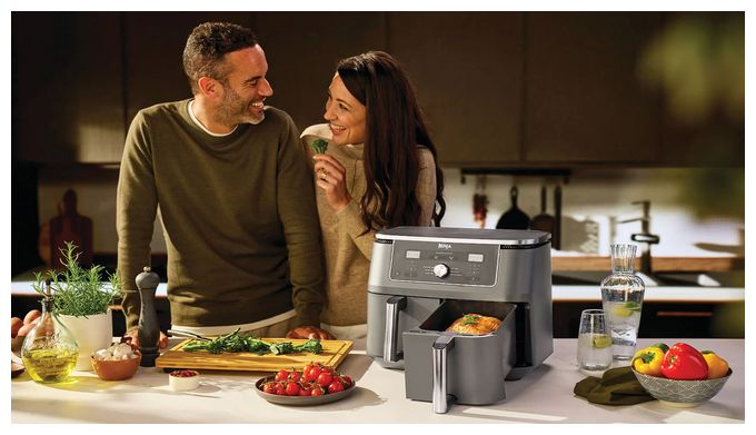 Doppel Heißluftfritteuse 9,5 l 2470 W  DZ400EU (Grau) 