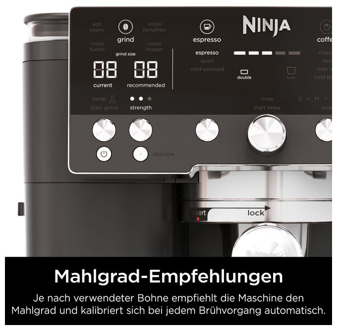 Siebträger Kaffeemaschine 1650 W  ES601EU (Schwarz, Edelstahl) 