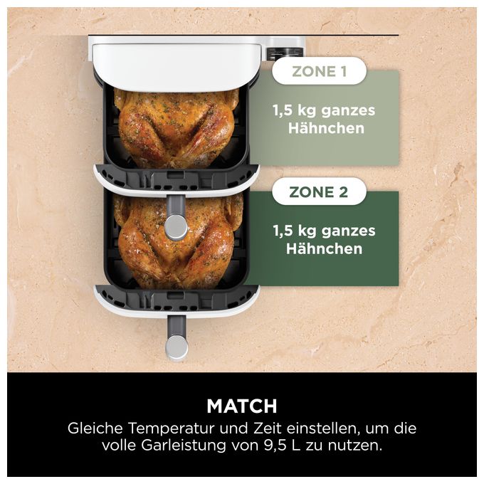 Doppel Heißluftfritteuse 9,5 l 2470 W  SL400EU XL (Weiß) 