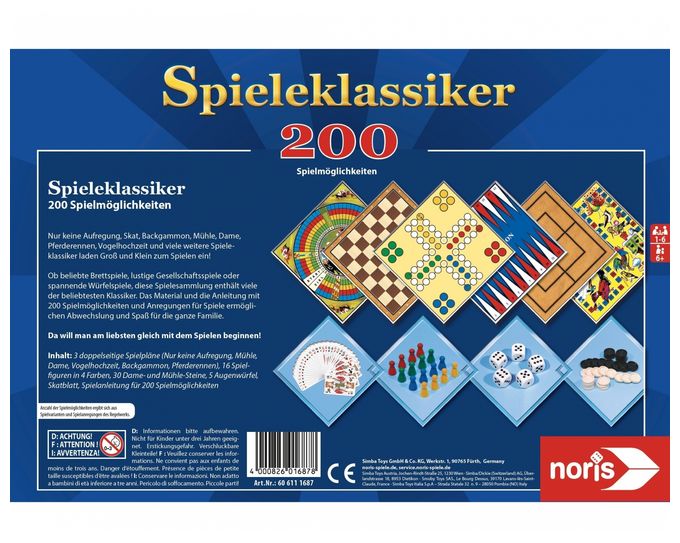 Brettspiel bis zu 6 Spielern ab 6 Jahr(e) 200 Games Collection 
