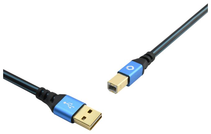 0,48 Gbit/s Stecker Rundkabel USB A auf USB B 2 m  USB Plus B (Blau) 