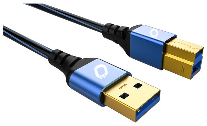 10 Gbit/s Stecker Rundkabel USB A auf USB B 0,5 m  USB Plus B3 (Blau) 