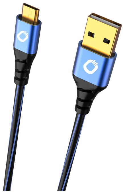 0,48 Gbit/s Stecker Rundkabel USB A auf Micro-USB B 5 m  USB Plus Micro (Schwarz, Blau) 