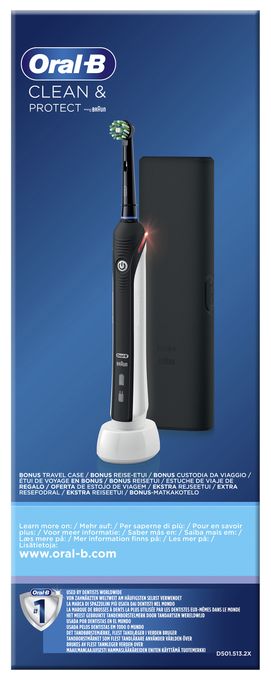 Rotierende Zahnbürste für Erwachsene  Clean & Protect CrossAction Set (Schwarz) 