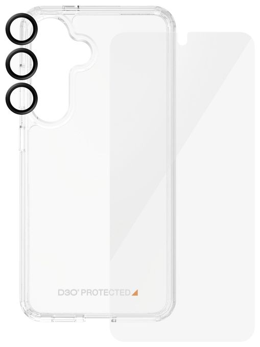 Klare Bildschirmschutzfolie Gehärtetes Glas, Polyethylenterephthalat, Silikon für  Samsung Samsung - Galaxy S24 Kratzresistent, Schockresistent 3-in-1 Set 