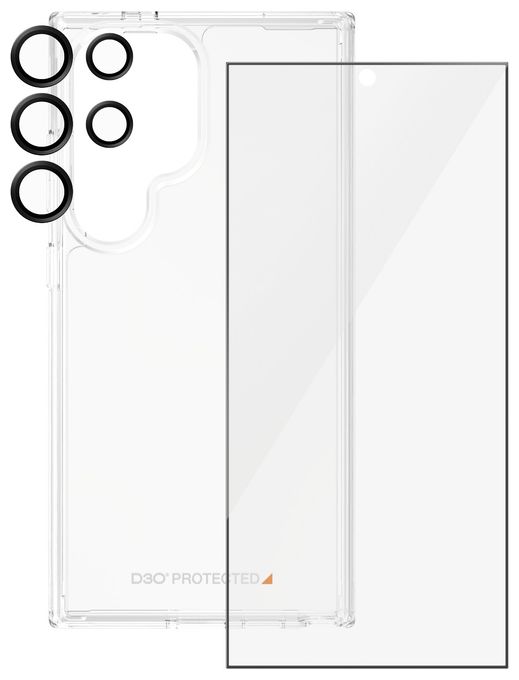 Klare Bildschirmschutzfolie Gehärtetes Glas, Polyethylenterephthalat, Silikon für  Samsung Samsung - Galaxy S24 Ultra Kratzresistent, Schockresistent 3-in-1 Set 