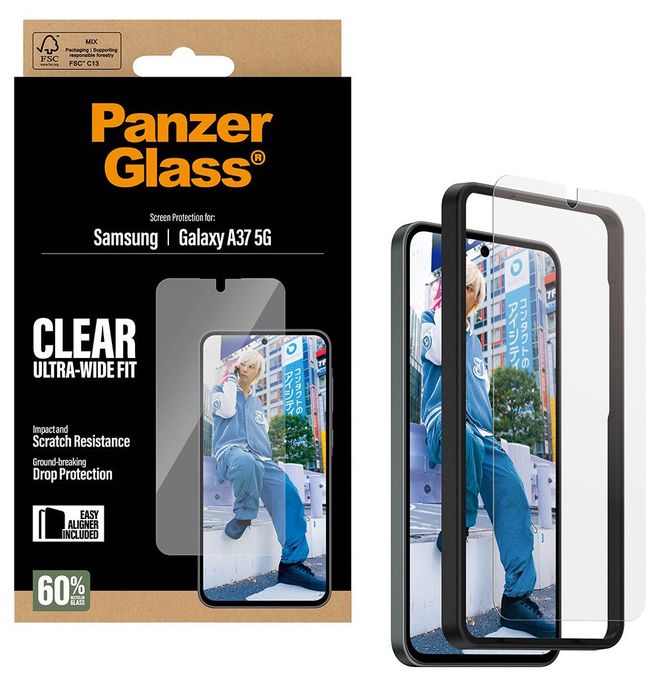 Klare Bildschirmschutzfolie für  Samsung Galaxy A37 5G Kratzresistent 75133 Ultra-Wide Fit 