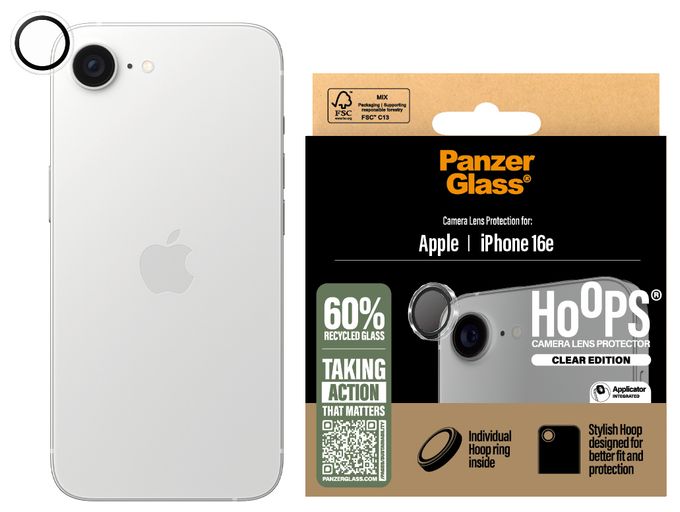 Klare Bildschirmschutzfolie Gehärtetes Glas, Silikon für  Apple Apple - iPhone 16e, Apple - iPhone 17e Kratzresistent, Schockresistent Ceramic Hoops 