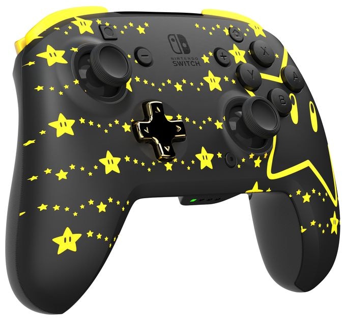 Analog / Digital Gamepad für Nintendo Switch, Nintendo Switch OLED  Rematch Glow Super Mario: Stars (Schwarz, Gelb) 