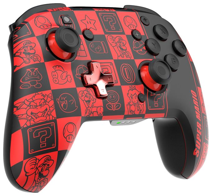 Analog / Digital Gamepad für Nintendo Switch, Nintendo Switch OLED  Rematch Glow Super Mario Super Icons (Schwarz, Grün, Rot) 