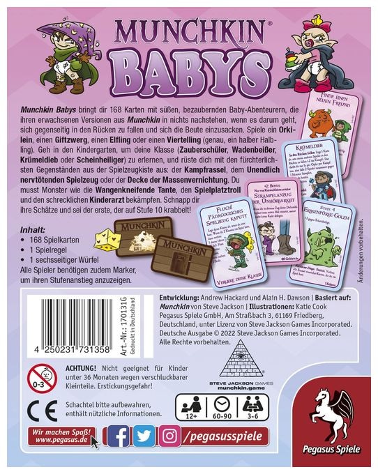 Kartenspiel bis zu 6 Spielern ab 12 Jahr(e) 17031G Munchkin Babys 