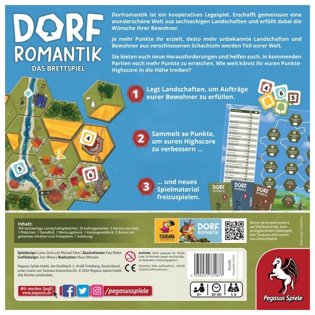 Brettspiel bis zu 6 Spielern ab 8 Jahr(e) 51240G Dorfromantik - Das Brettspiel 