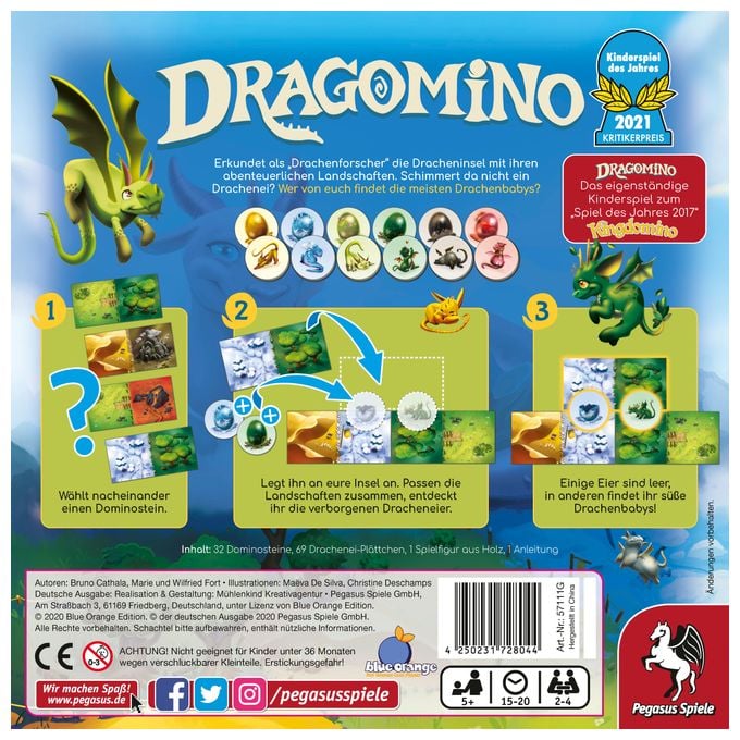 Brettspiel bis zu 4 Spielern ab 5 Jahr(e) 57111G Dragomino 