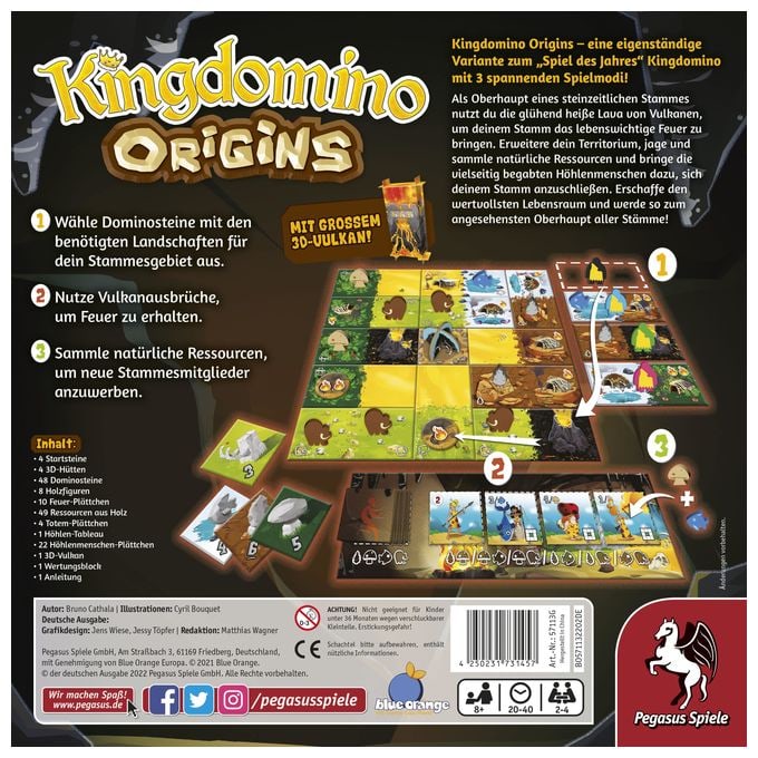 Brettspiel bis zu 4 Spielern ab 8 Jahr(e) 57113G Kingdomino Origins 