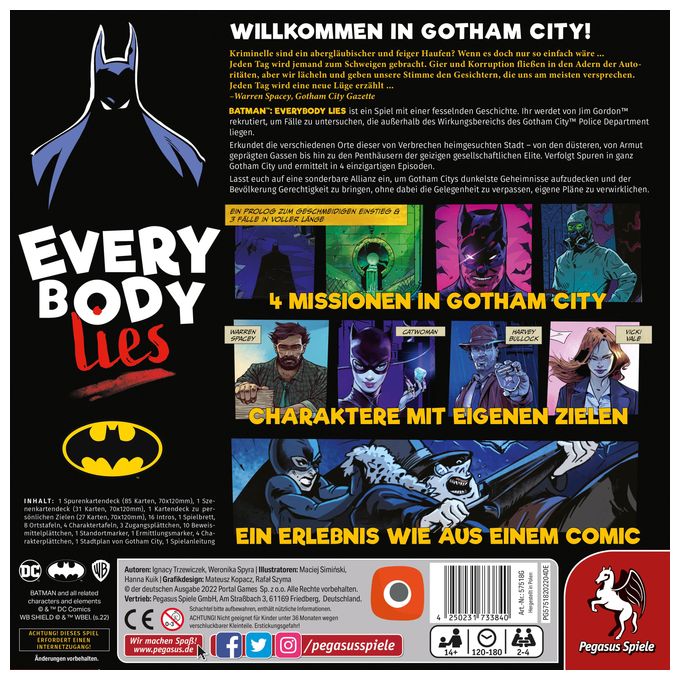 Brettspiel bis zu 4 Spielern ab 14 Jahr(e) 57518G Batman - Everybody Lies 