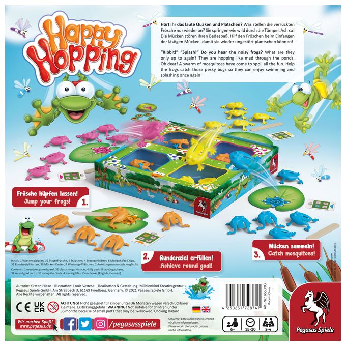 Brettspiel bis zu 4 Spielern ab 6 Jahr(e) 65503G Happy Hopping 