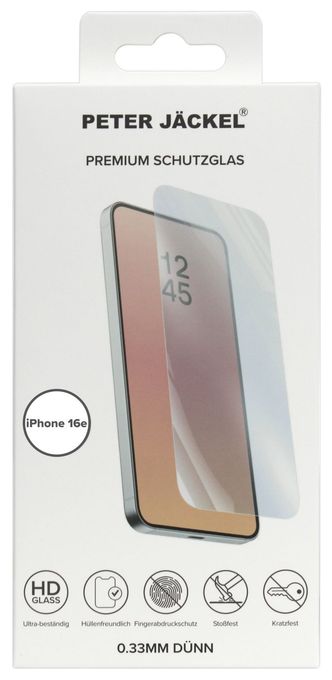 Klare Bildschirmschutzfolie gehärtetes Glas für  Apple iPhone 16E Schlagfest, Kratzresistent 23021 Impact Glass 