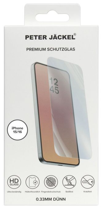 Klare Bildschirmschutzfolie gehärtetes Glas für  Apple iPhone 16 Schlagfest, Kratzresistent 23026 Ultra Thin Glass 