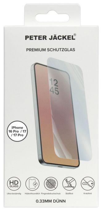 Klare Bildschirmschutzfolie gehärtetes Glas für  Apple iPhone 17/ 17 Pro/ 16 Pro Schlagfest, Kratzresistent 23027 Ultra Thin Glass 