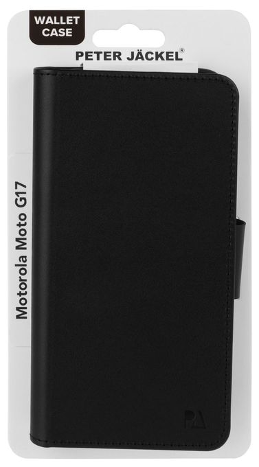 Geldbörsenhülle für Motorola Moto G17  23149 Book Case Wallet (Schwarz) 