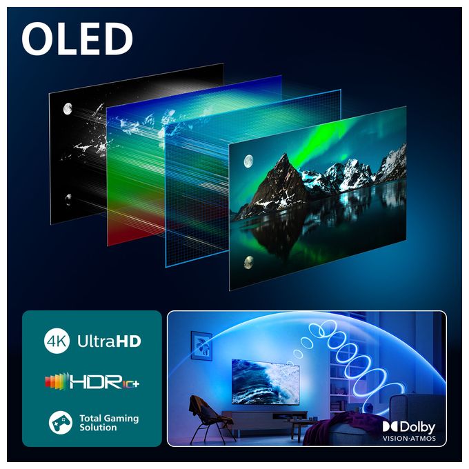 OLED 165,1 cm (65 Zoll) Fernseher 4K Ultra HD IntelliSound VESA 300 x 300 mm 65OLED76012 