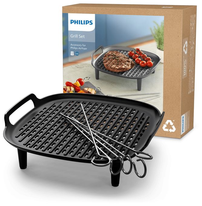 Grillboden &-Spieße für NA130, NA230, NA231, NA330, NA331, HD9270, HD9280 HD9946/00 