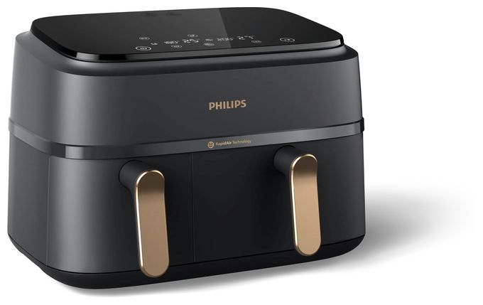 Doppel Heißluftfritteuse 9 l 2750 W  Series 3000 NA352/04 (Schwarz, Kupfer) 