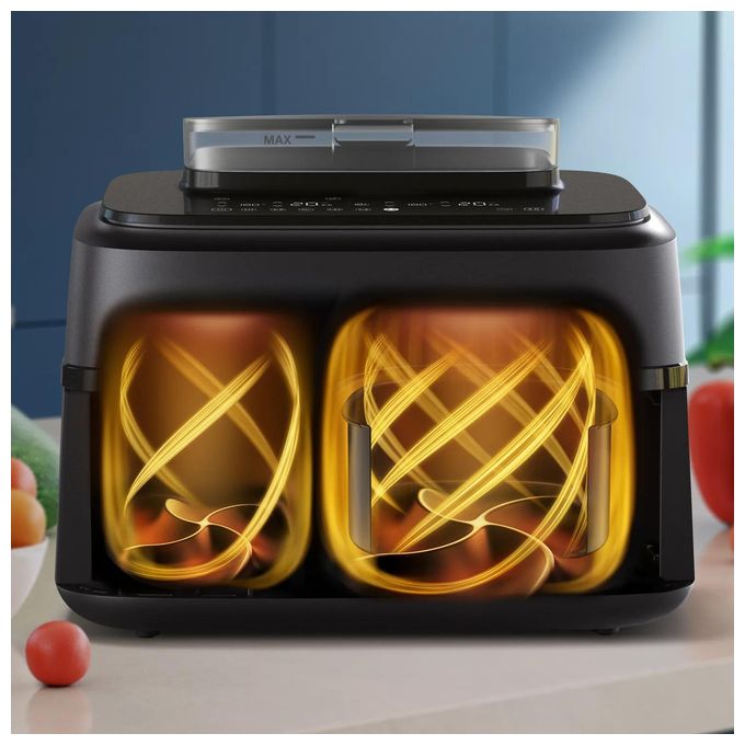 Doppel Heißluftfritteuse 9 l 2750 W  Series 5000 NA551/00 (Schwarz, Silber) 