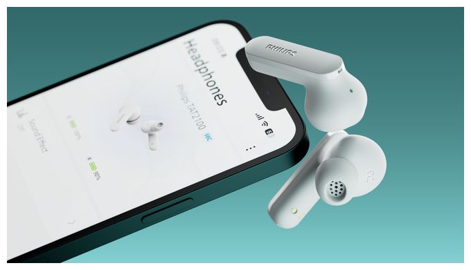 In-Ear Bluetooth Kopfhörer Kabellos TWS 8 h Laufzeit IPX4  TAT2100WT/00 (Weiß) 