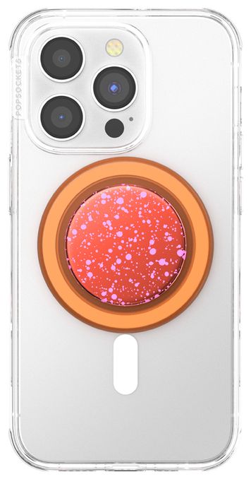 Fingerring  PopGrip Aluminum Clay Speckle (Orange, Rot) 