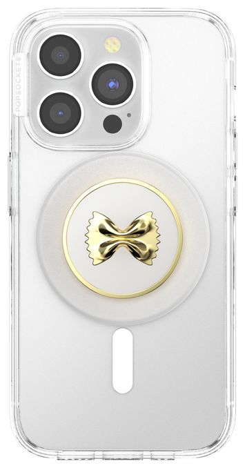 Fingerring  PopGrip Enamel Pasta (Gold, Weiß) 