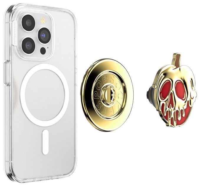 Fingerring für Apple iPhone 12  PopGrip für MagSafe Enamel Poison Apple (Gold, Rot) 