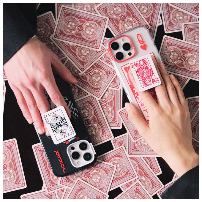 Fingerring  PopGrip Heartbreaker Queen (Rot, Weiß) 