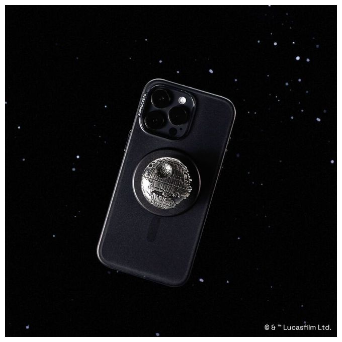 Fingerring für Apple iPhone 12+  PopGrip MagSafe Enamel Death Star (Schwarz) 