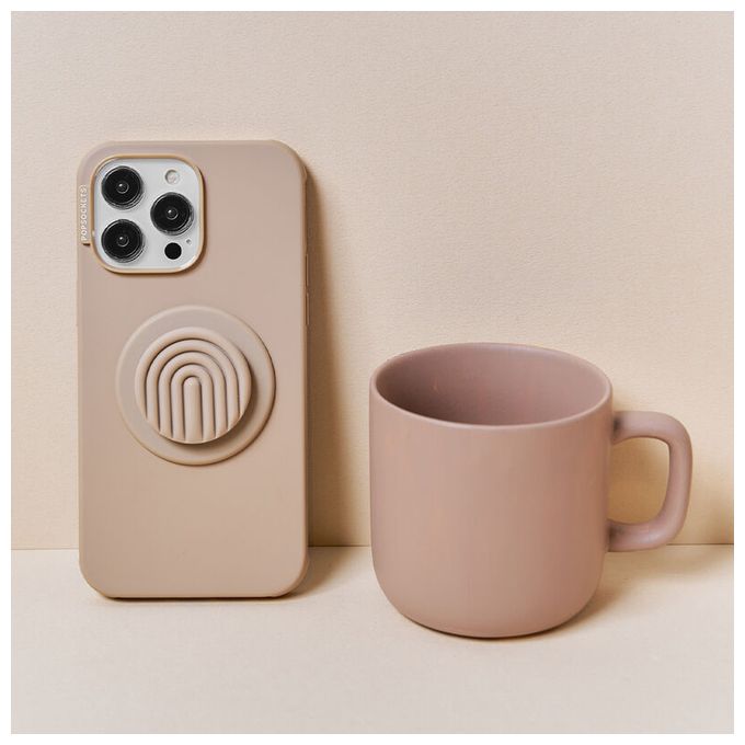 Fingerring für Apple iPhone 12+  PopGrip MagSafe Latte Curves (Beige) 