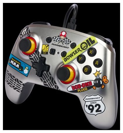 Gamepad für Nintendo Switch (Schwarz, Blau, Orange, Rot, Silber, Weiß) Enhanced Wired Controller Mario Kart 