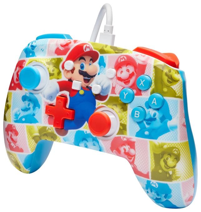 Analog / Digital Gamepad für Nintendo Switch, Nintendo Switch OLED  Enhanced Wired Controller Wireless (Super Mario - Mario Hero Reel) (Mehrfarbig) 