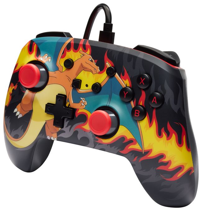 Analog / Digital Gamepad für Nintendo Switch, Nintendo Switch OLED  Enhanced Wired Controller Pokémon: Glurak Feuersturm (Mehrfarbig) 