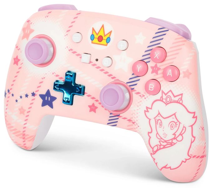 Gamepad für Nintendo Switch, Nintendo Switch Lite, Nintendo Switch OLED  Enhanced Wireless Controller Super Mario Princess Peach Plaid (Pink) 