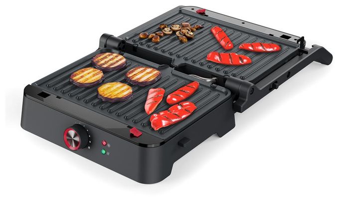 1800 W mit 275 x 180 mm Fläche  117502 Kontaktgrill (Schwarz) 