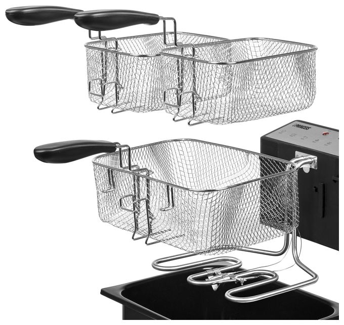 Doppel Fritteuse 5 l 3270 W  185000 (Schwarz, Edelstahl) 