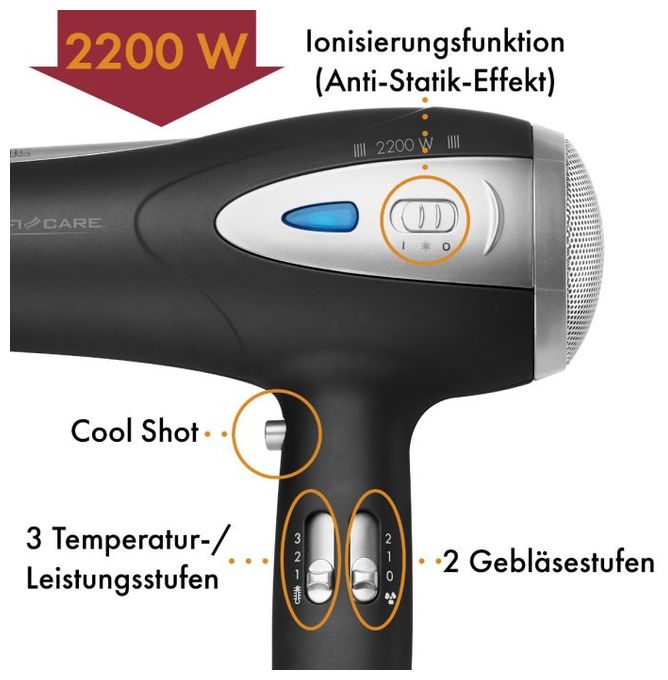 Haartrockner 2200 W  PC-HTD3113 (Schwarz) 