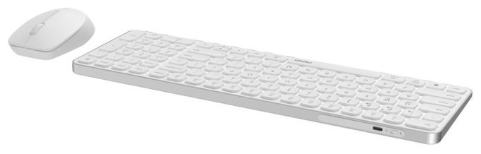 Büro Tastatur RF Wireless + Bluetooth 2.4 GHz  9710M (Weiß) 