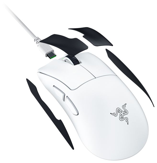 45000 DPI Gaming Maus Optisch  DeathAdder V4 Pro (Weiß) 