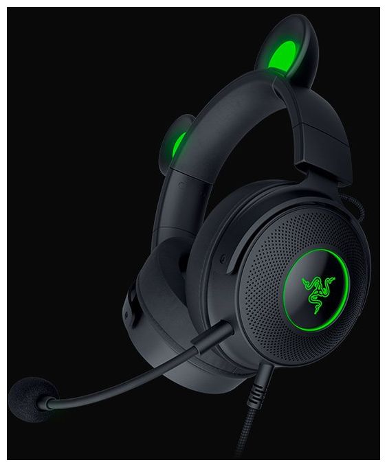 Over Ear Kopfhörer Kabelgebunden USB Typ-A  Kraken Kitty V2 Pro (Schwarz) 