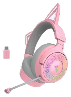 Over Ear Bluetooth Kopfhörer kabelgebunden&kabellos 70 h Laufzeit USB Typ-A  Kraken Kitty V3 Pro (Rose) 