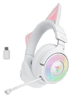 Over Ear Bluetooth Kopfhörer kabelgebunden&kabellos 70 h Laufzeit USB Typ-A  Kraken Kitty V3 Pro (Weiß) 