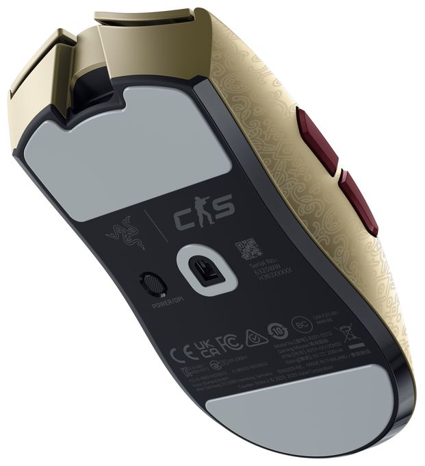 35000 DPI Gaming Maus Optisch  Viper V3 Pro (Gold, Gelb) 
